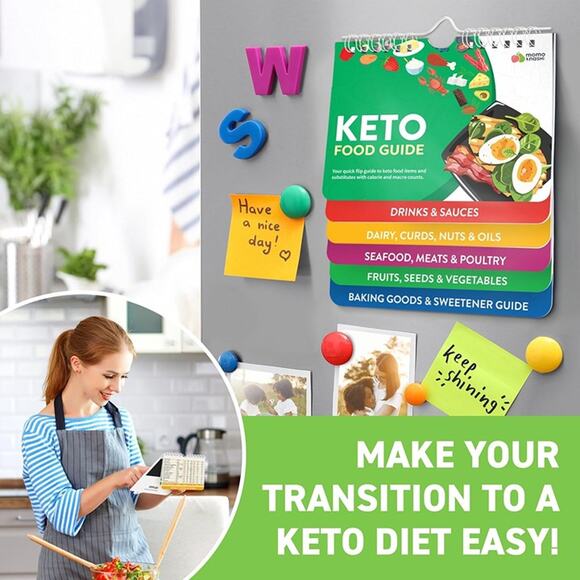 Keto Cheat Sheets Magnets Booklet - Keto Gifts For Women - Diet Beginners Guide - Picture 3 of 6